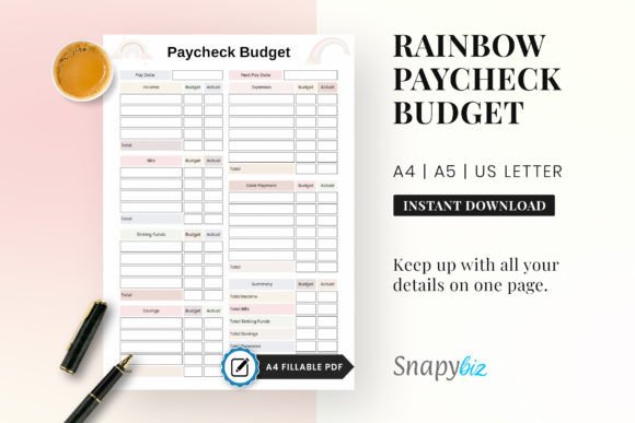 Download Paycheck Budget Printable Planner PDF - Printable planner pdf Collection