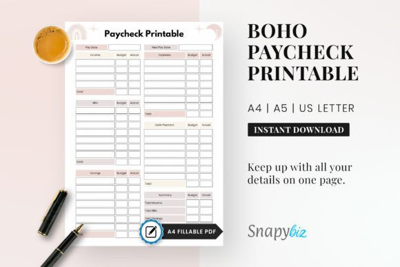 Download Paycheck Budget Printable Planner PDF - Printable planner pdf Collection