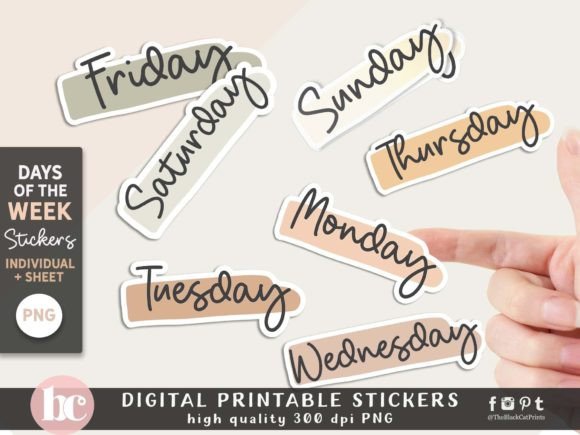 Download Days of the Week Stickers | Weekdays PNG - Days of the week Collection