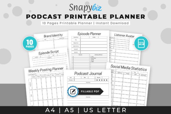 Download Podcast Printable Planner PDF - Premium Resources
