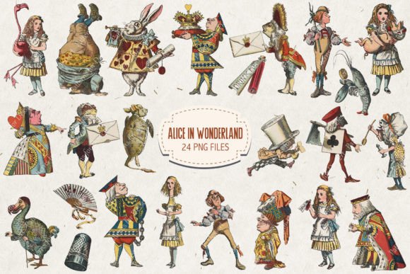 Download Vintage Alice in Wonderland Characters - Wonderland Collection