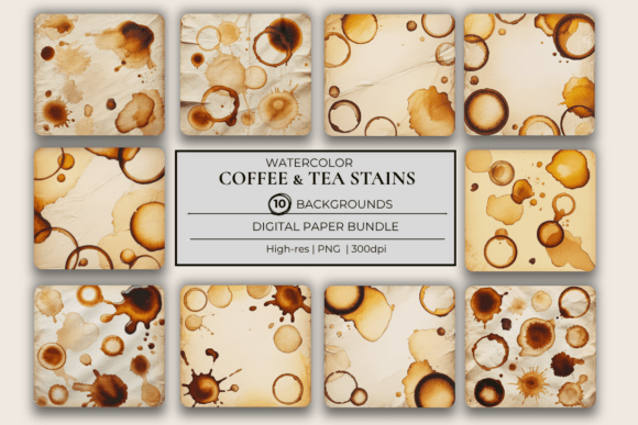 Download Coffee &amp; Tea Stains Paper Backgrounds - Backgrounds Collection