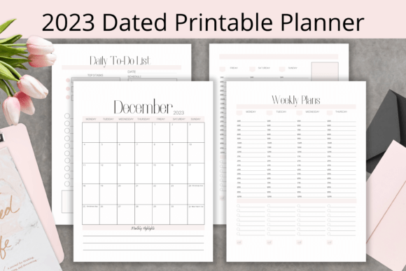 Download 2023 Calendar Printable, Planner PDF - Premium Bundle