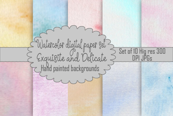 Download Watercolor Digital Paper Set Backgrounds - Backgrounds Collection