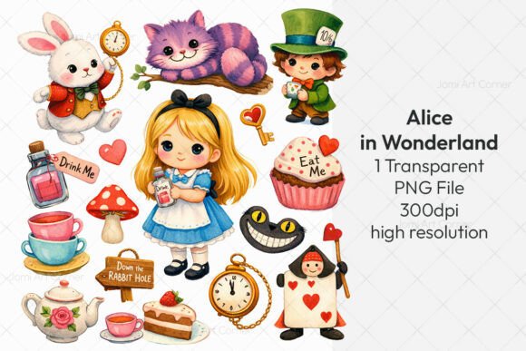 Download Cute Alice in Wonderland PNG Clipart - Wonderland Collection