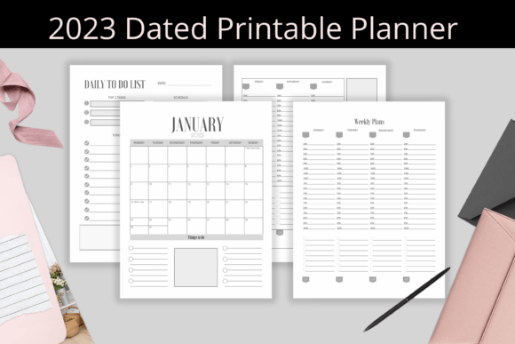 Download 2023 Dated Printable Planner PDF KDP - Premium Resources
