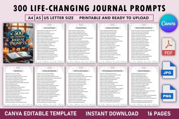 Download 300 Life-Changing Journal Prompts - Premium Resources
